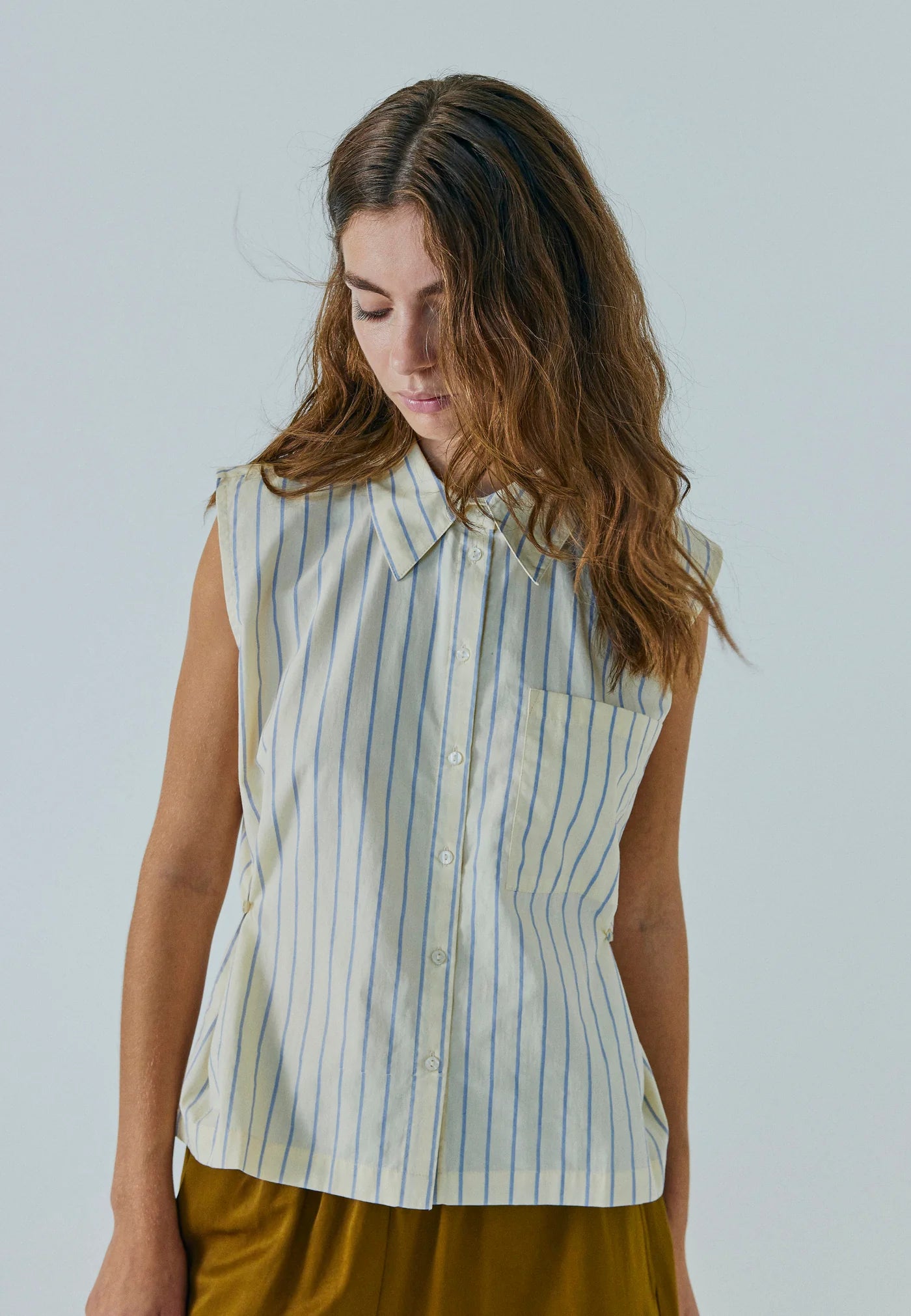 NORR - Frikka Shirt, Light Yellow Stripe