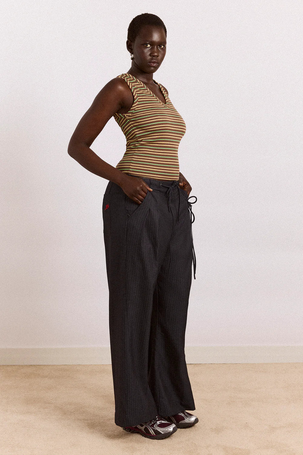 Damson Madder - Tatianna Trouser, Pinstripe