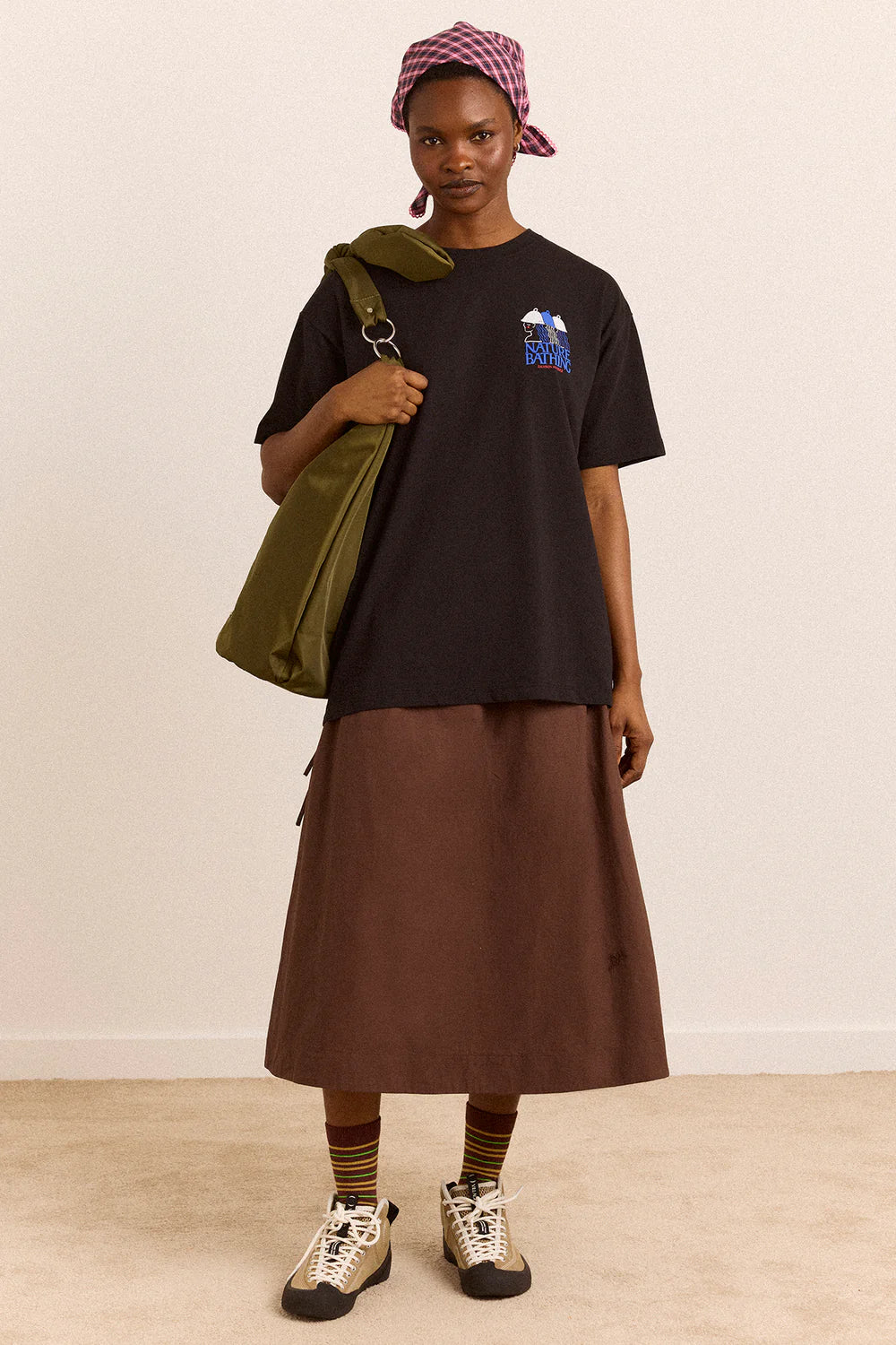 Damson Madder - Caspia Volume Midi Skirt, Choc