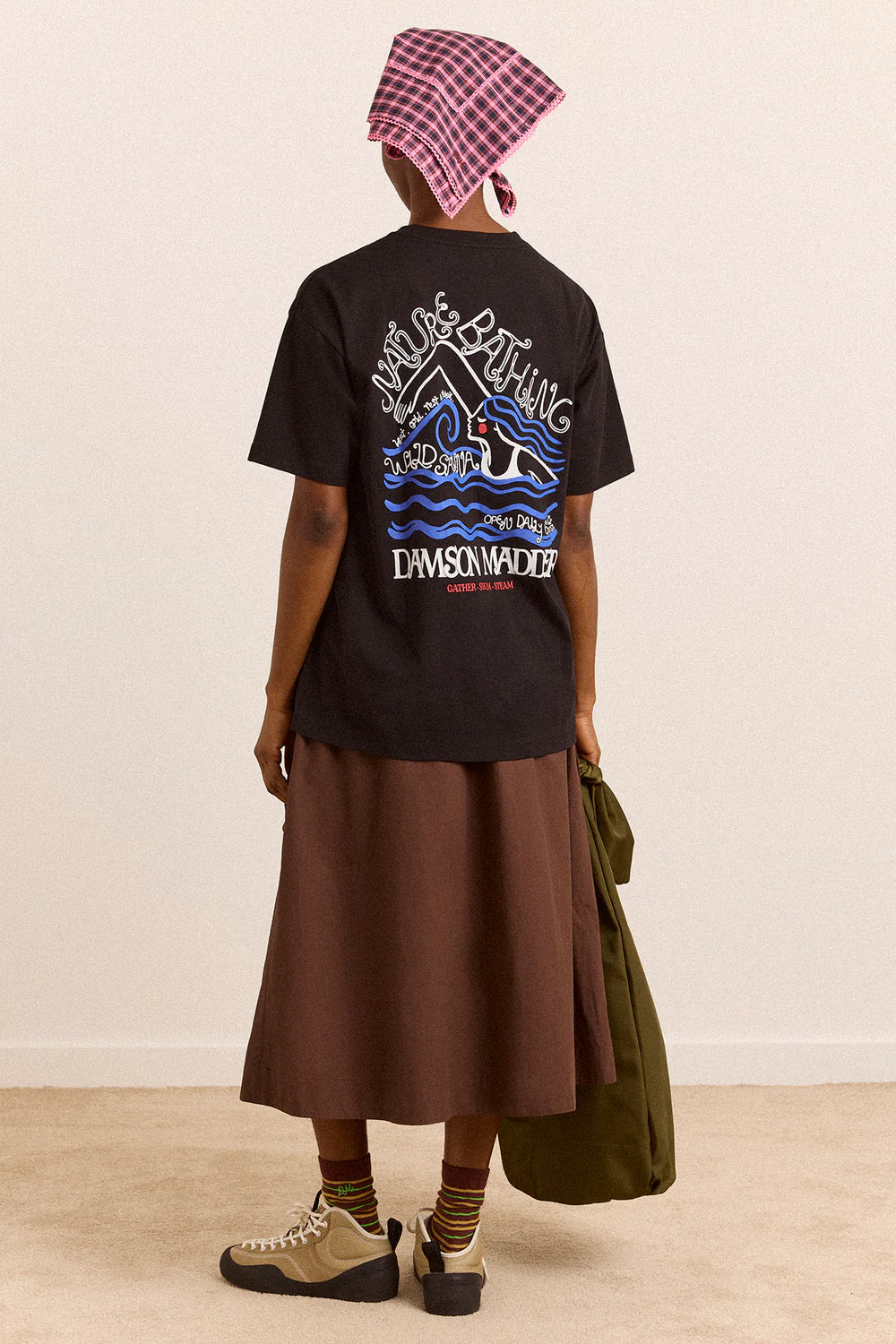 Damson Madder - Caspia Volume Midi Skirt, Choc
