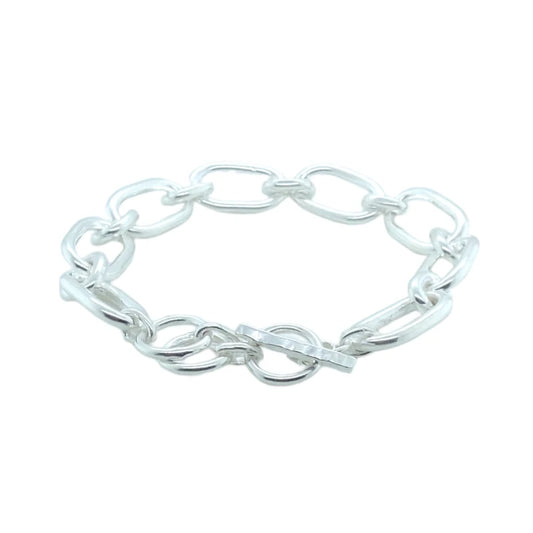 Gem Bazaar Double Link Silver Chain Bracelet