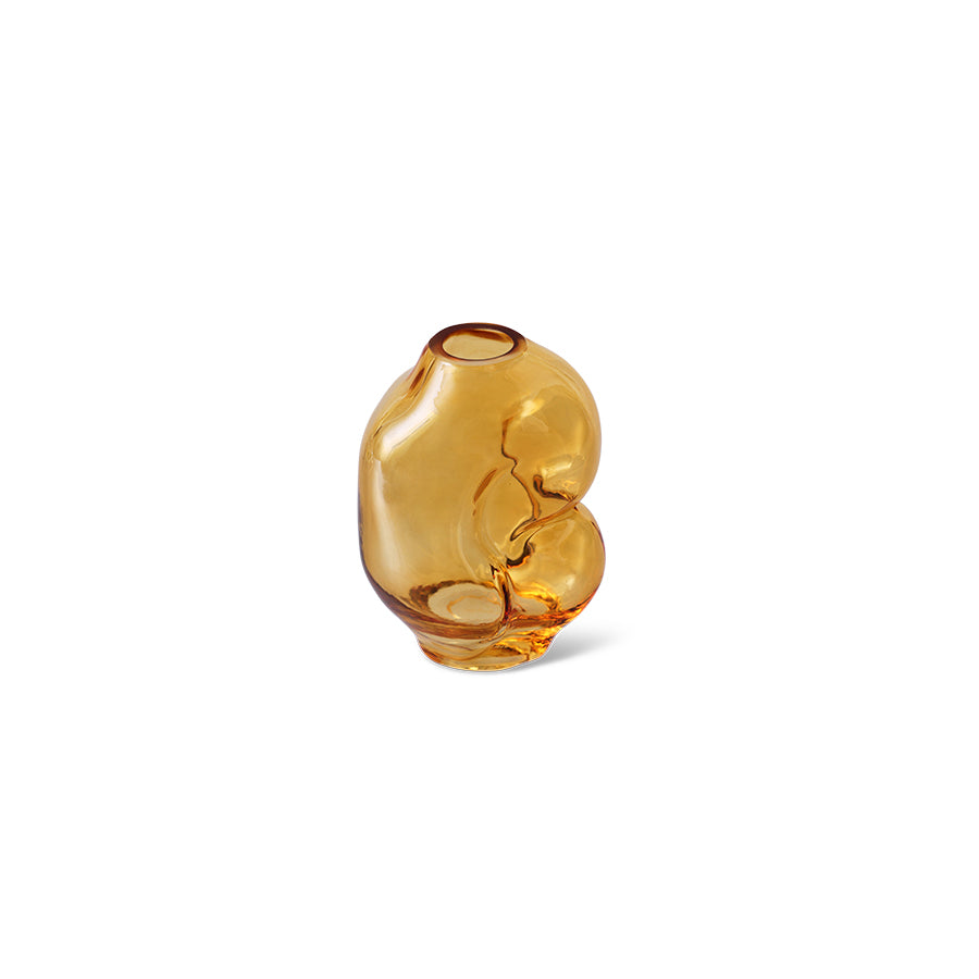 HKLIVING - Gleam Glass Small Vase, Amber
