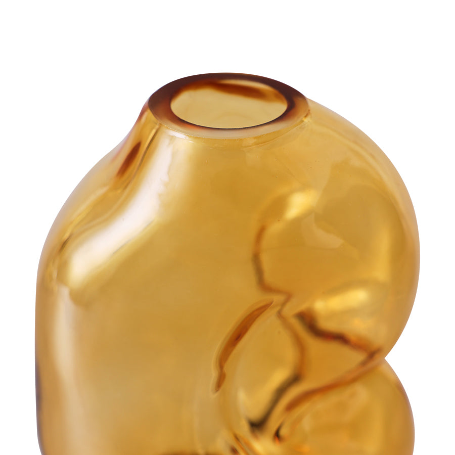 HKLIVING - Gleam Glass Small Vase, Amber