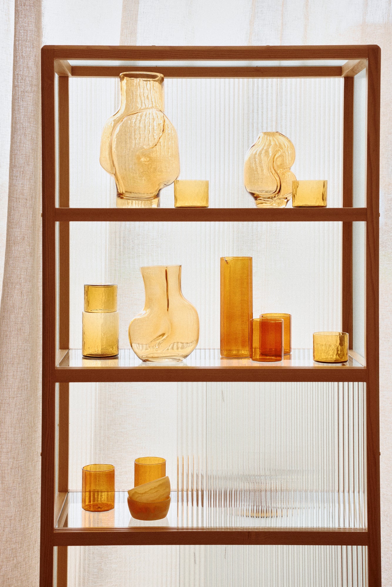 HKLIVING - Gleam Glass Small Vase, Amber
