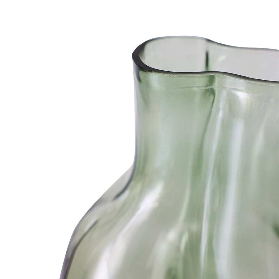 HKLIVING - Gleam Glass Vase, Olive