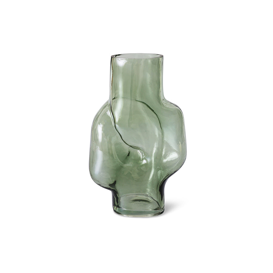 HKLIVING - Gleam Glass High Vase, Olive