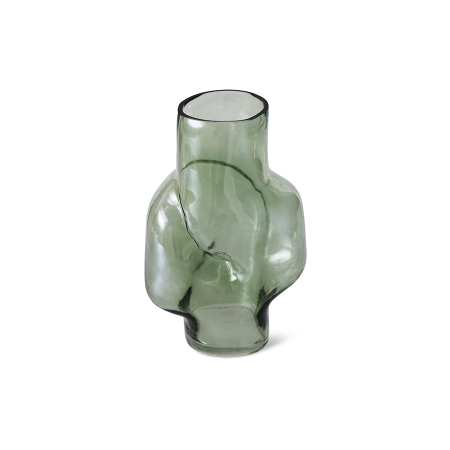 HKLIVING - Gleam Glass High Vase, Olive