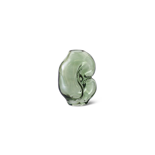 HKLIVING - Gleam Glass Small Vase, Olive