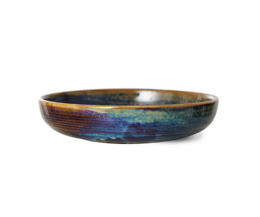 HKliving - Chef Ceramics - Deep Plate - Rustic Blue