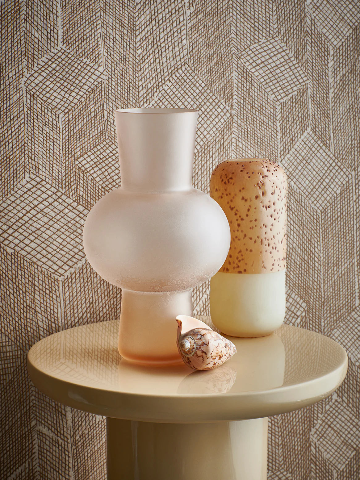 HKliving - Small Glass Flower Vase - Peach