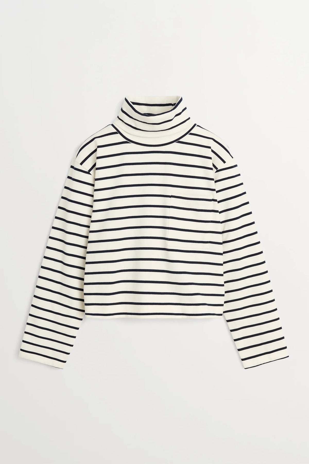 Skall Studio - Nessa T-Neck Blouse, Ecru/Navy Stripe