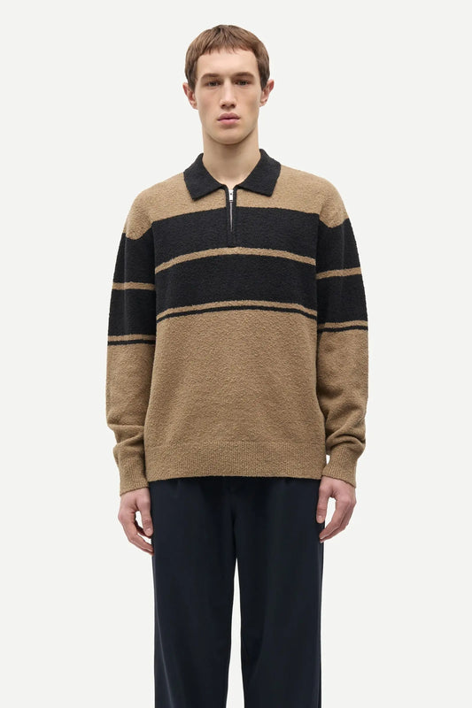 Samsøe Samsøe - Sanino Polo, Washed Black Stripe