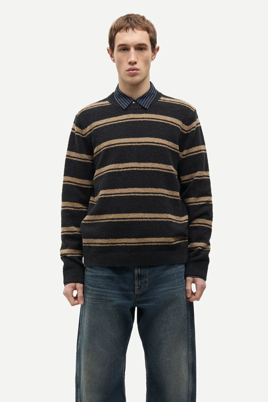 Samsøe Samsøe - Sanino Sweater, Lead Gray Stripe