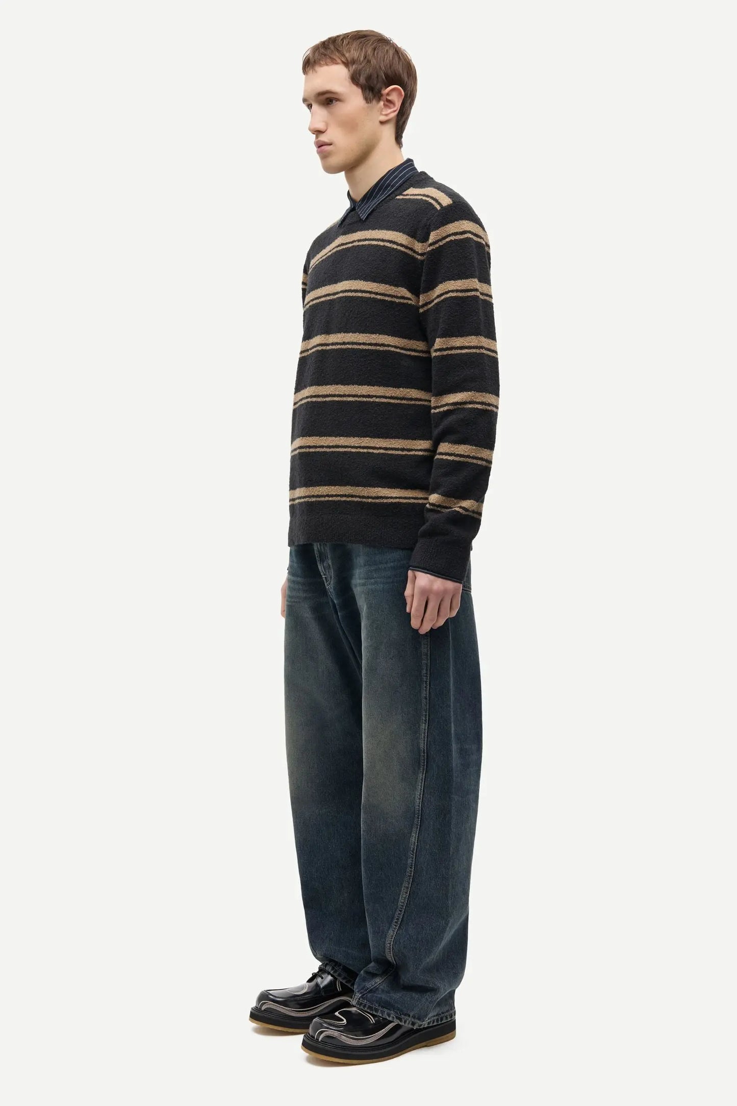 Samsøe Samsøe - Sanino Sweater, Lead Gray Stripe
