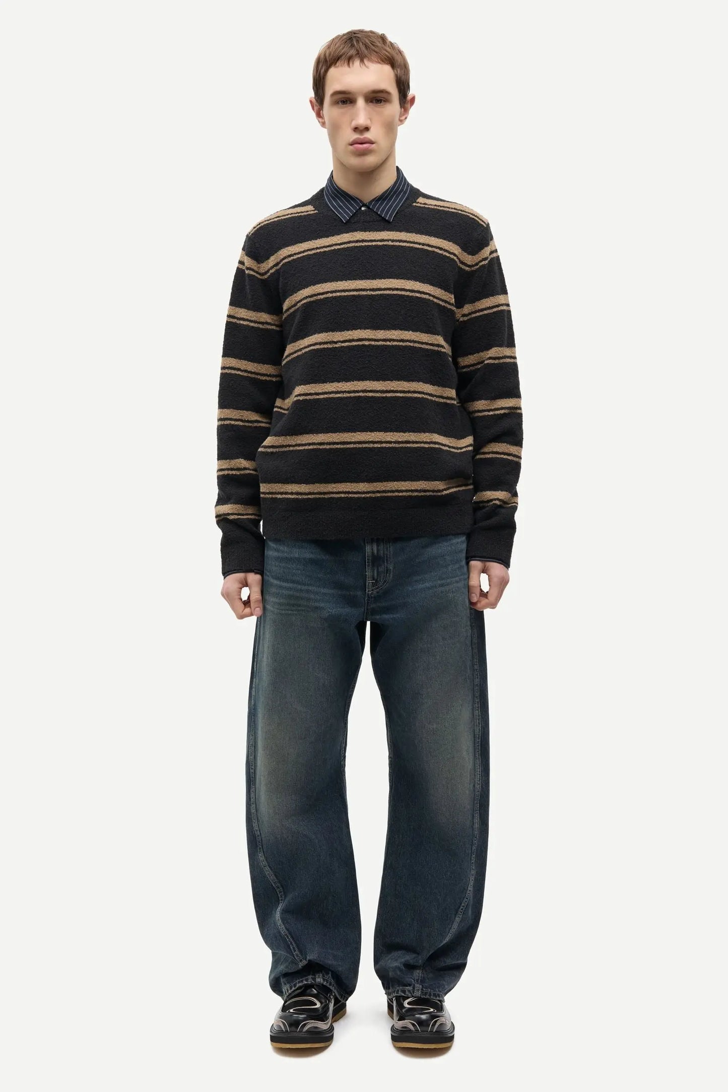 Samsøe Samsøe - Sanino Sweater, Lead Gray Stripe