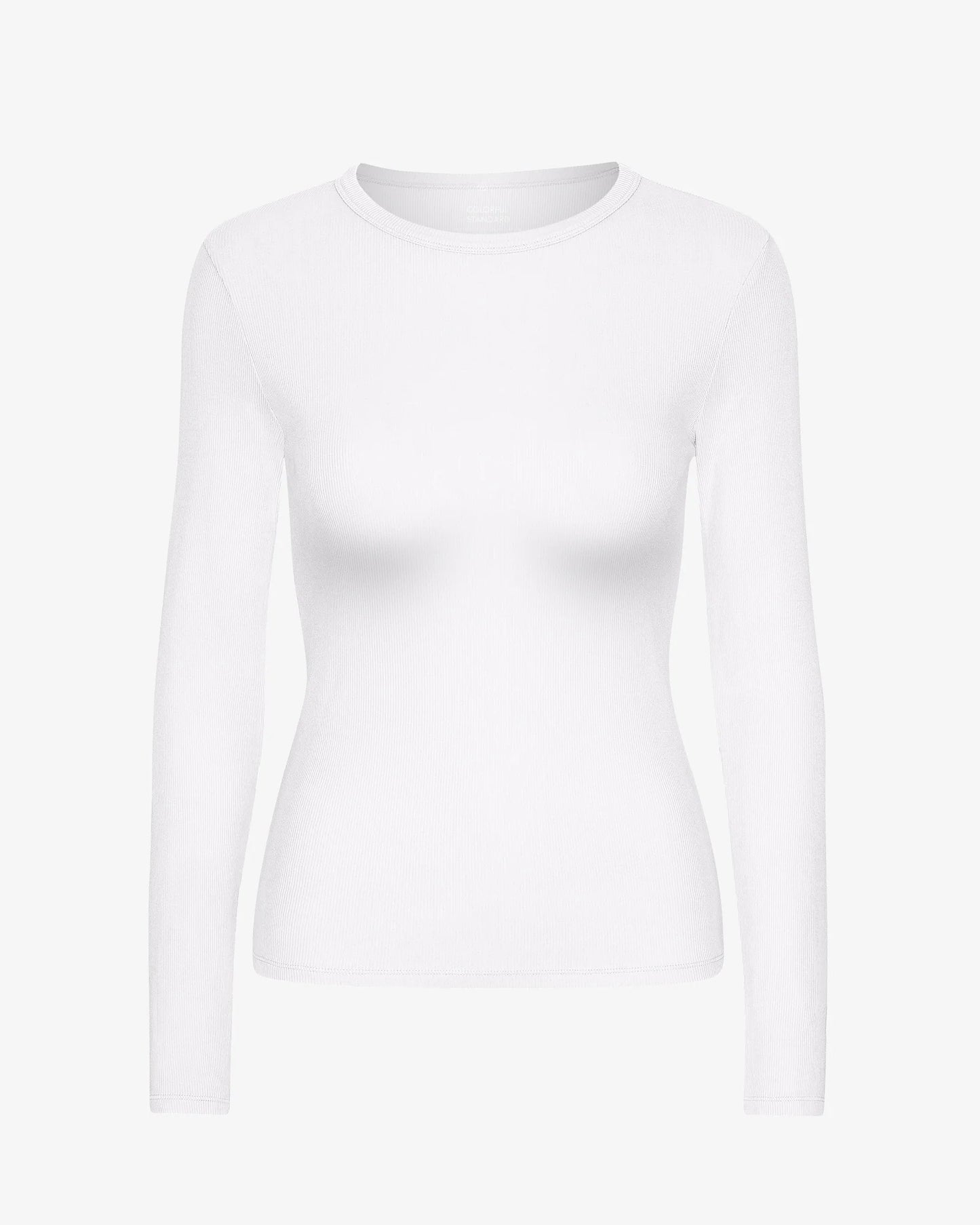 Colourful Standard - Organic Rib Long Sleeve Top, Optical White