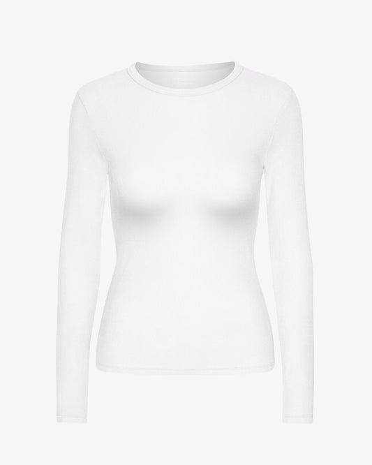 Colourful Standard - Organic Rib Long Sleeve Top, Optical White
