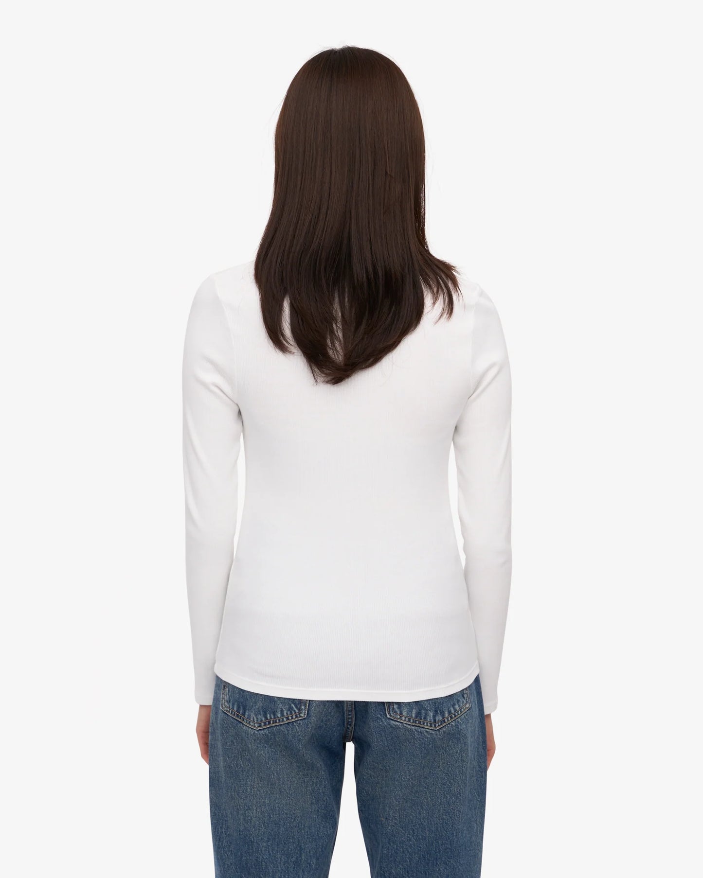 Colourful Standard - Organic Rib Long Sleeve Top, Optical White
