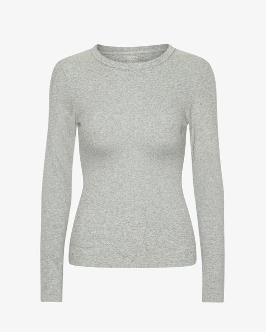 Colourful Standard - Organic Rib Long Sleeve Top, Heather Grey