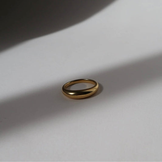 Lines and Current - Volumes Dome Ring (Small) - Gold Plated - 19mm