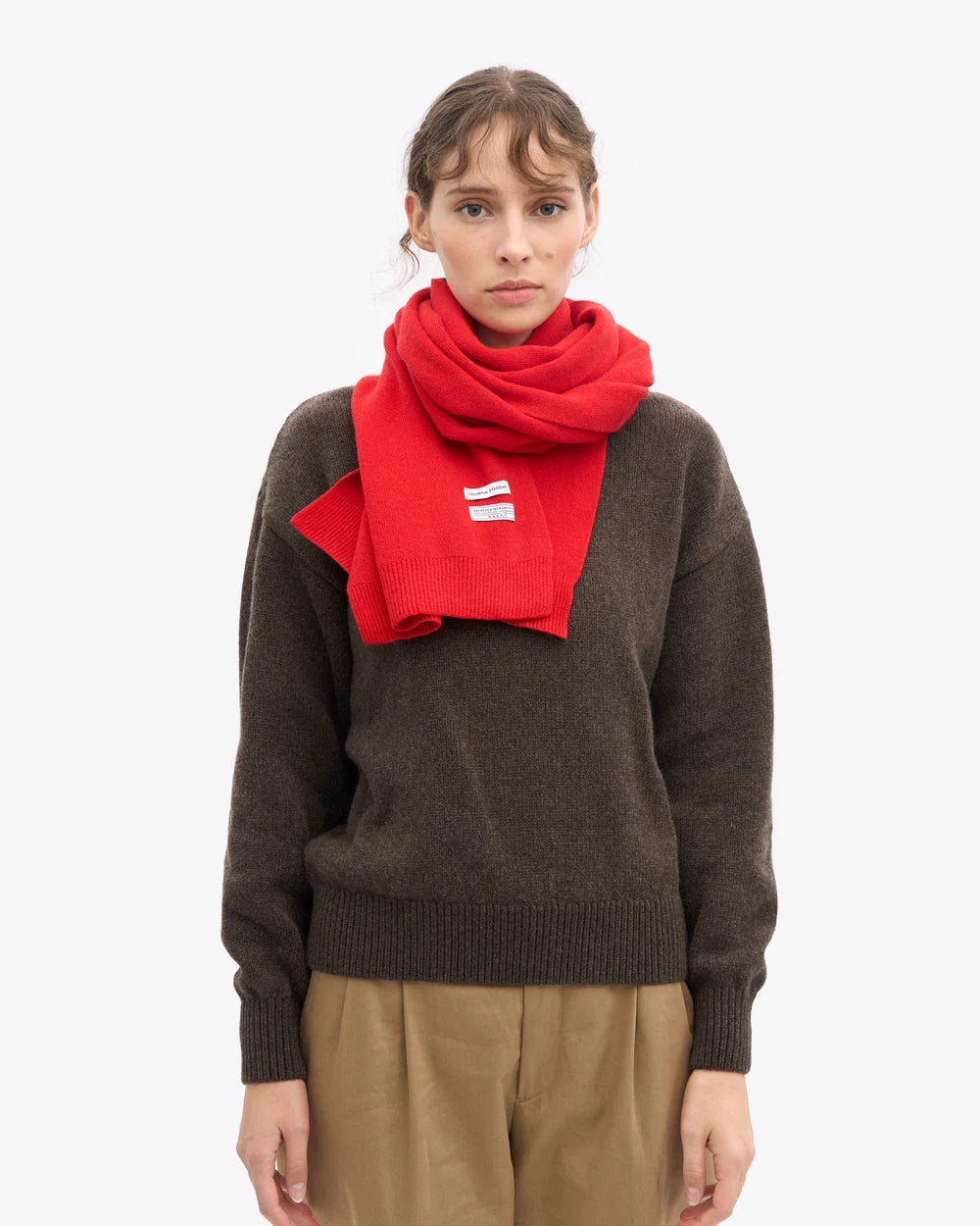 Colourful Standard - Merino Wool Scarf, Red Tangerine