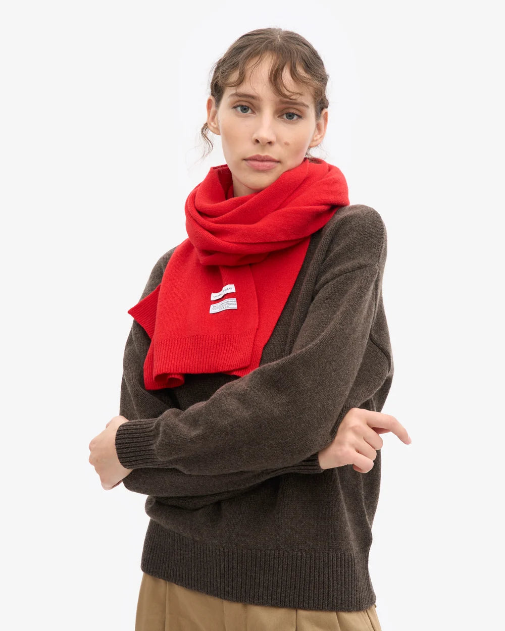 Colourful Standard - Merino Wool Scarf, Red Tangerine