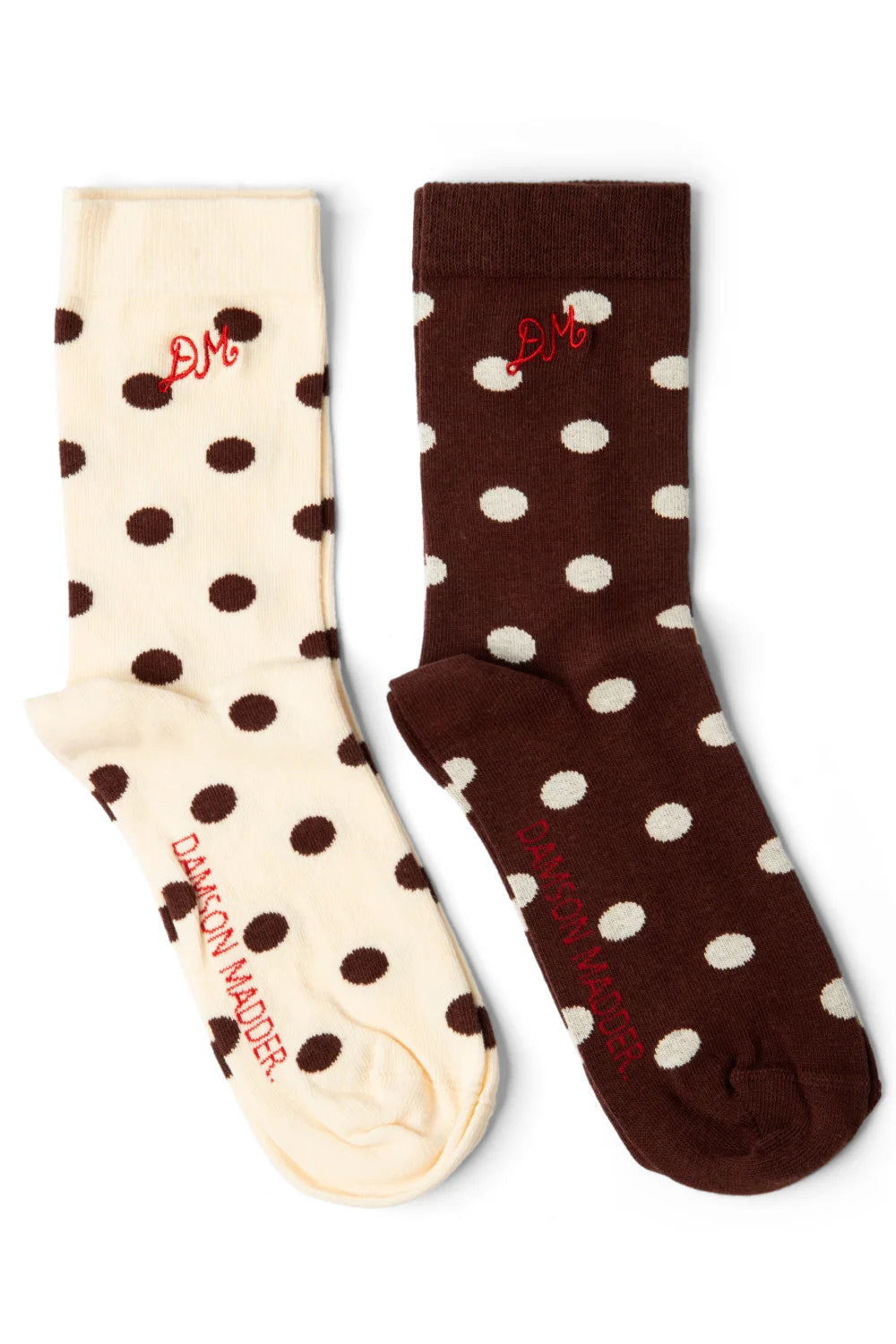 Damson Madder - 2 Pack Socks, Choc & Ecru