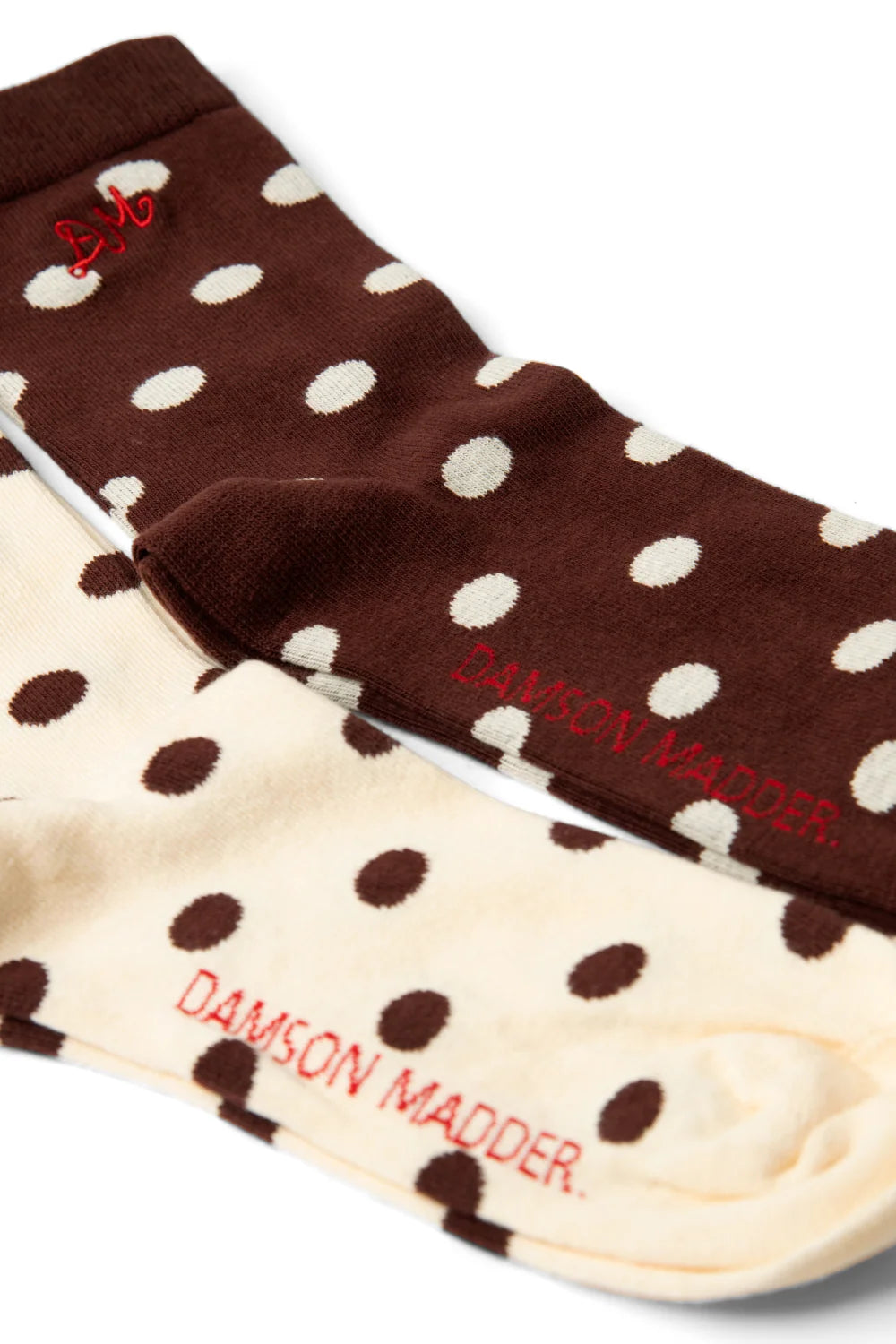 Damson Madder - 2 Pack Socks, Choc & Ecru
