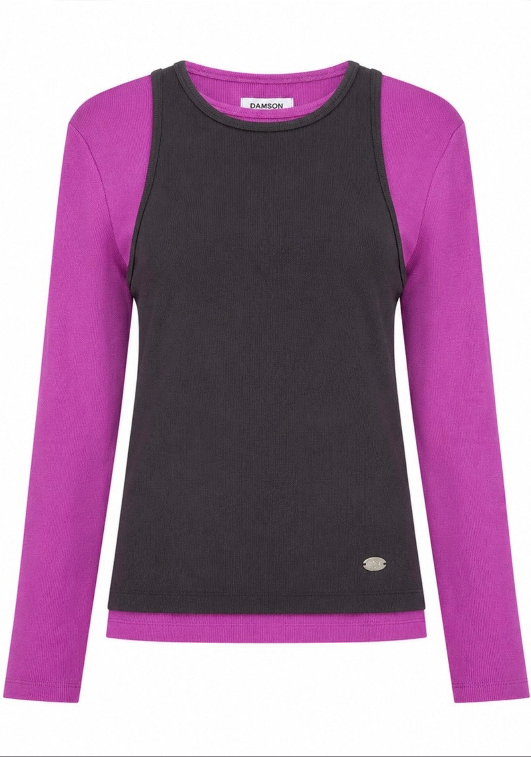 Damson Madder - Manon Layered LS Top, Choc/Magenta