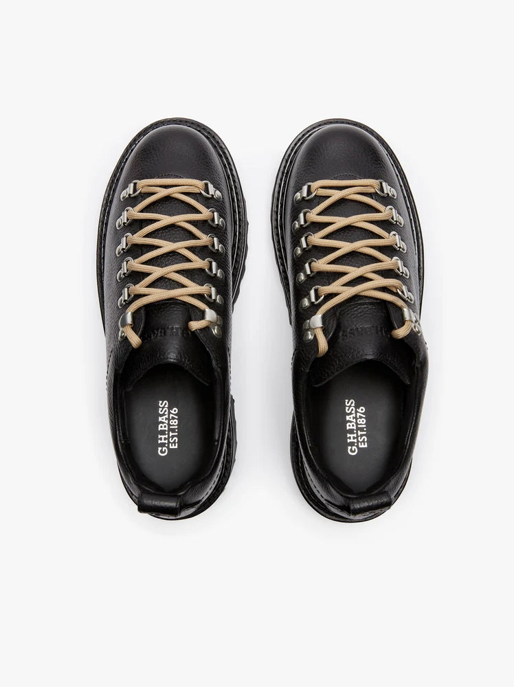 GH Bass - Mason Hiker Low, Black Textured Leather