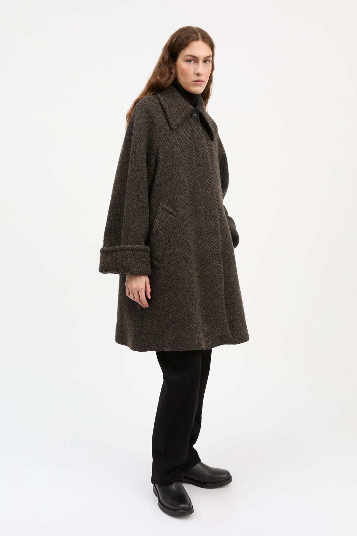Skall Studio - Beate Coat, Brown/Black Twill