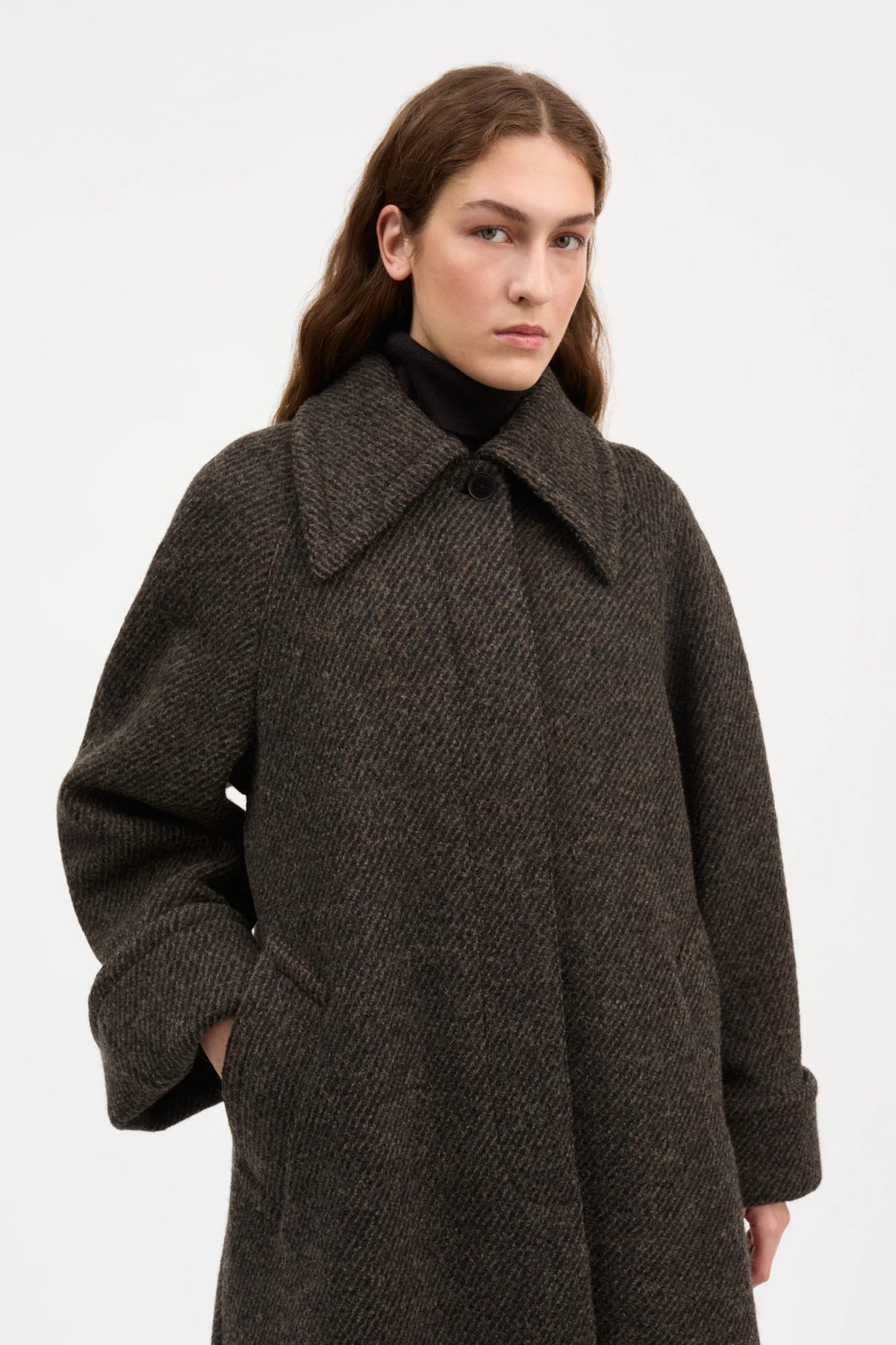 Skall Studio - Beate Coat, Brown/Black Twill
