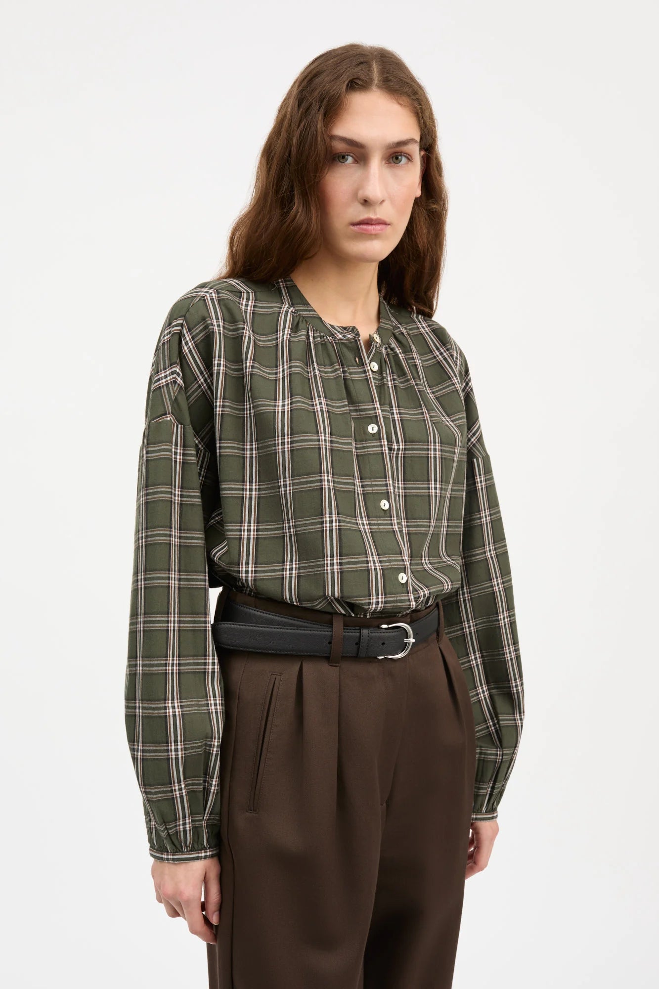 Skall Studio - Cilla Shirt, Green/White Check