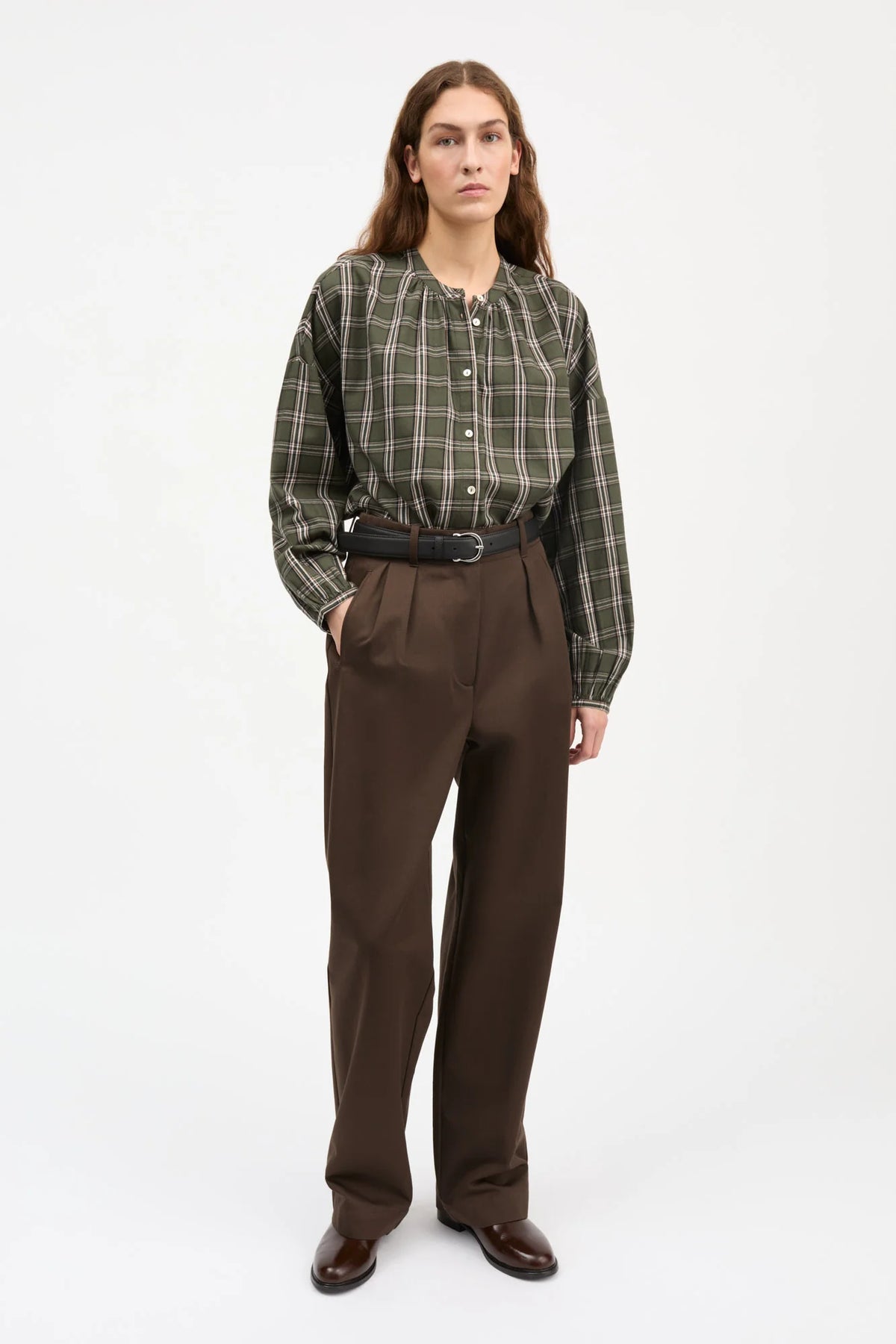 Skall Studio - Cilla Shirt, Green/White Check