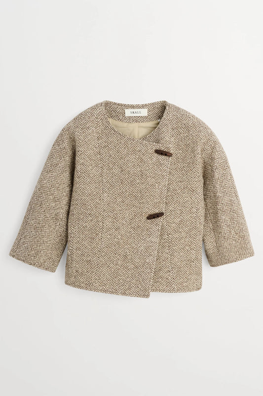 Skall Studio - Clothide Blazer, Brown/Cream Herringbone