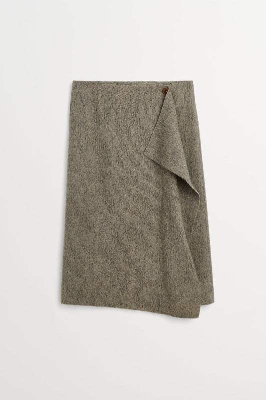 Skall Studio - Margaret Skirt, Brown/Grey Herringbone