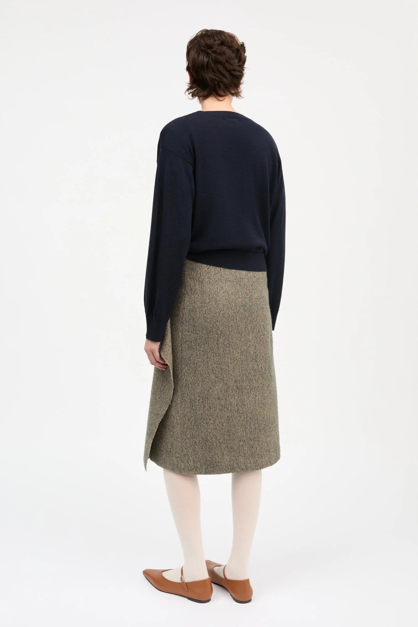 Skall Studio - Margaret Skirt, Brown/Grey Herringbone