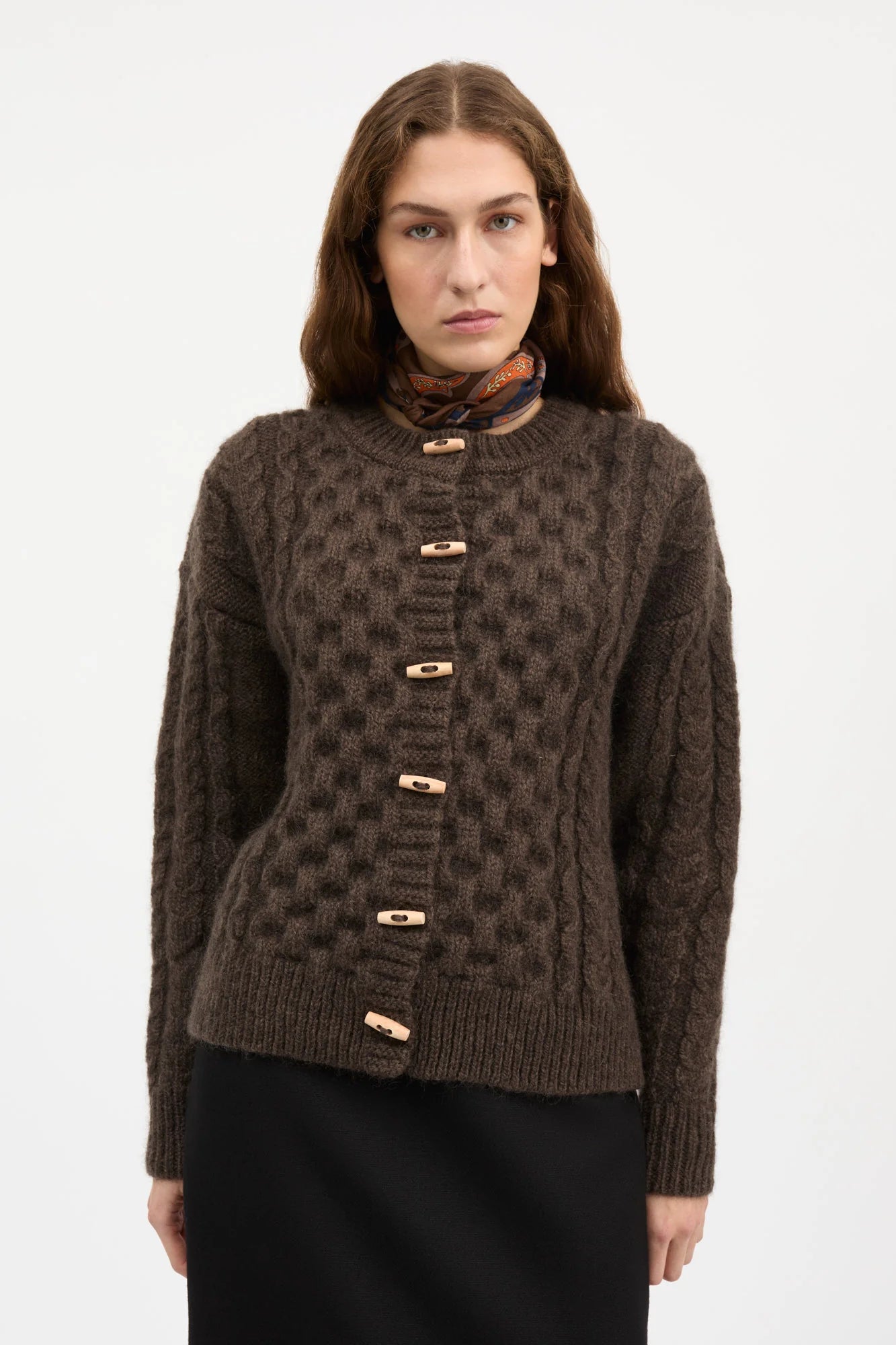 Skall Studio - Lennox Cardigan, Dark Brown