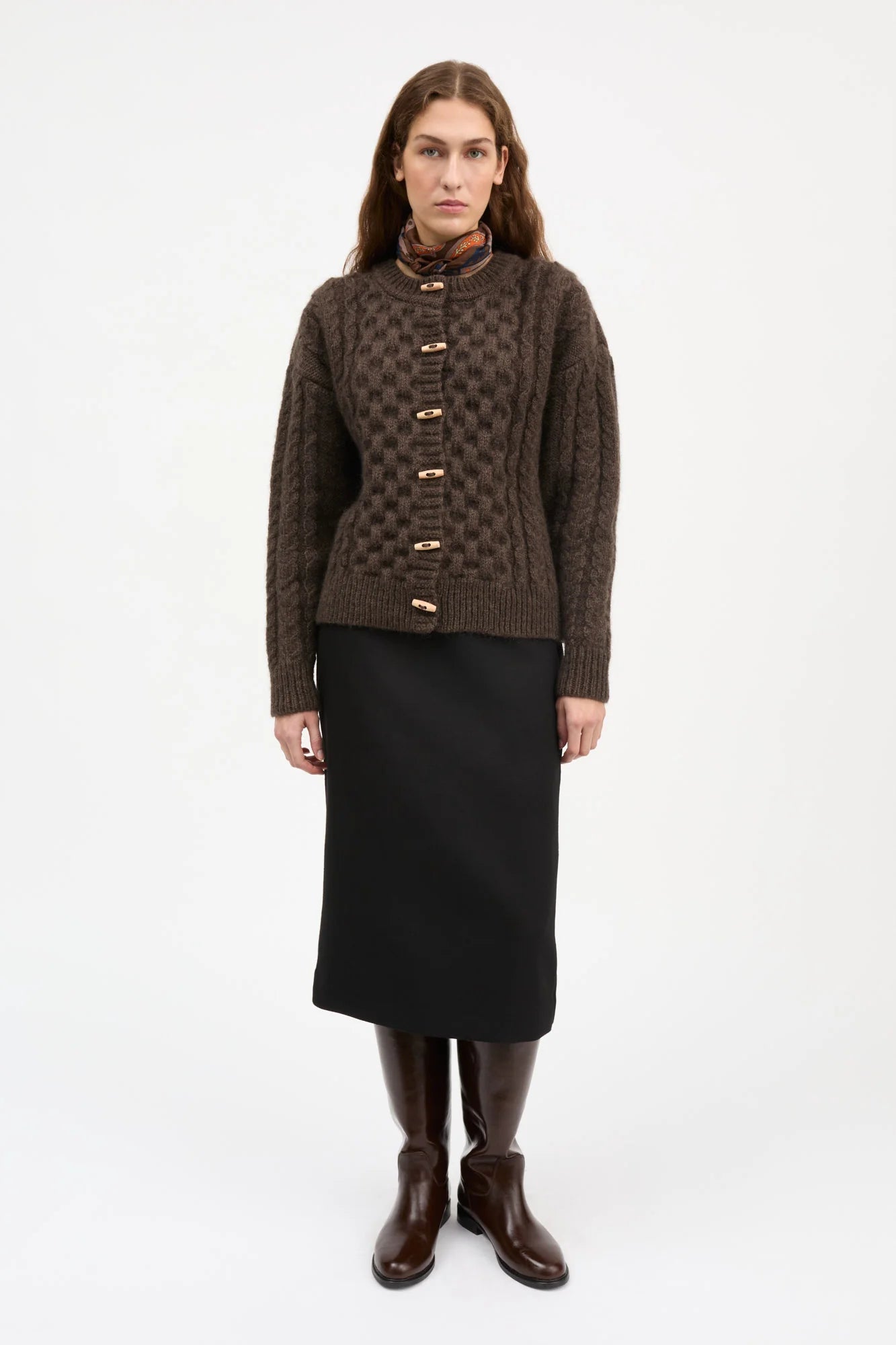 Skall Studio - Lennox Cardigan, Dark Brown