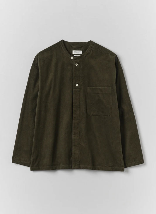 TOAST - Cord Grandad Collar Shirt, Tent Green
