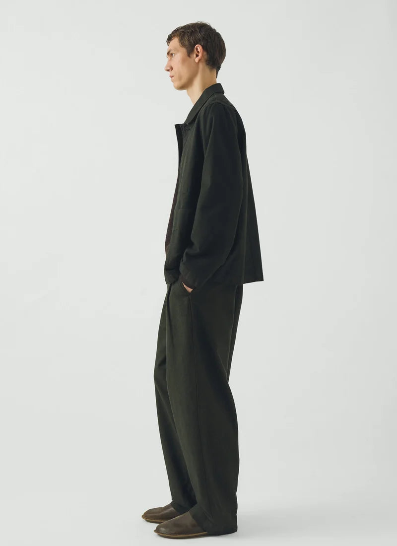 TOAST - Unstructured Overdyed Micro Houndstooth Jacket, Grey Olive