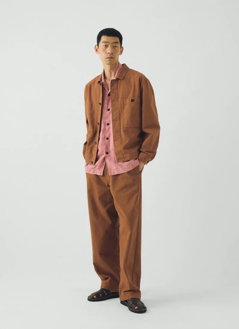 TOAST - Garment Dyed Cotton Short Jacket, Brown Anise