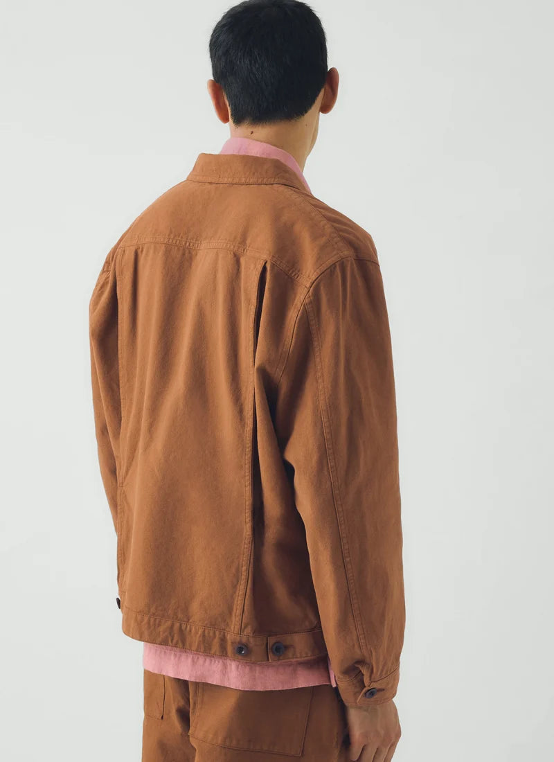 TOAST - Garment Dyed Cotton Short Jacket, Brown Anise