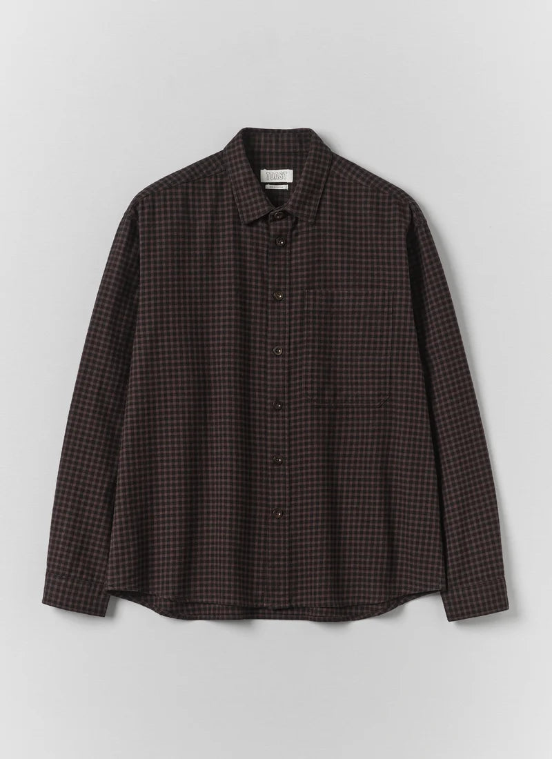 TOAST - Brushed Cotton Workwear Shirt, Earth