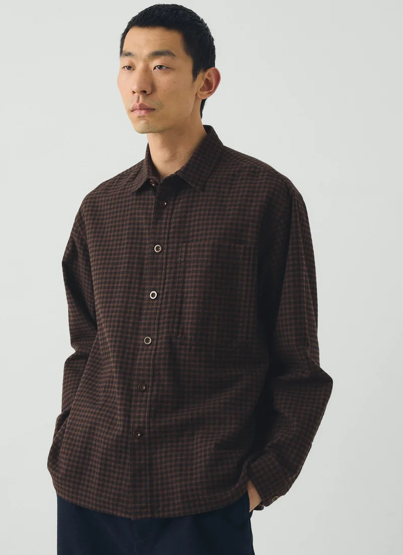 TOAST - Brushed Cotton Workwear Shirt, Earth