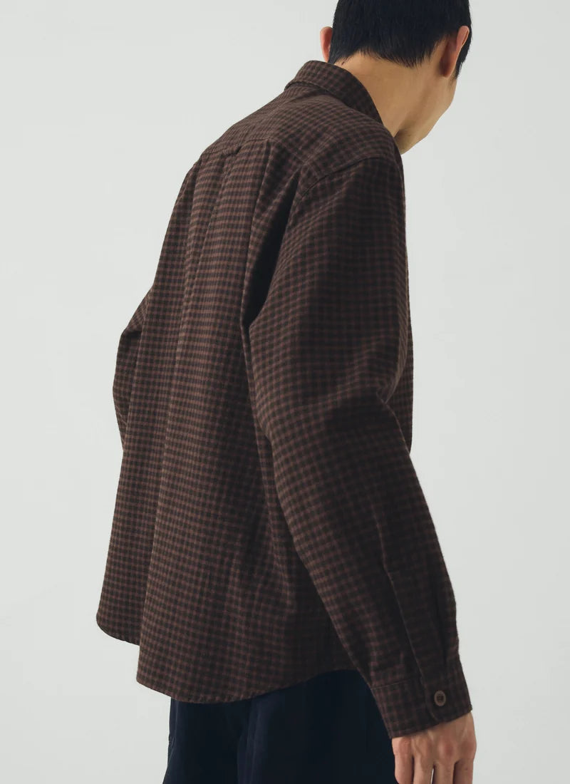 TOAST - Brushed Cotton Workwear Shirt, Earth