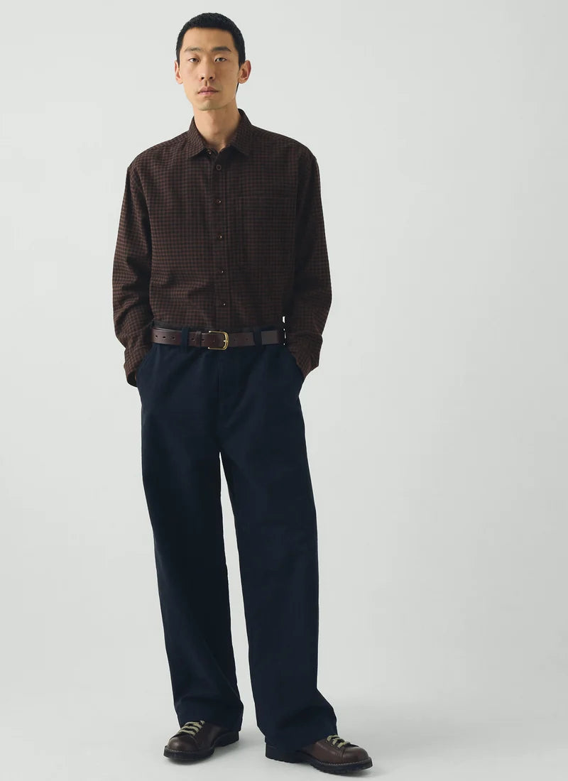 TOAST - Brushed Cotton Workwear Shirt, Earth