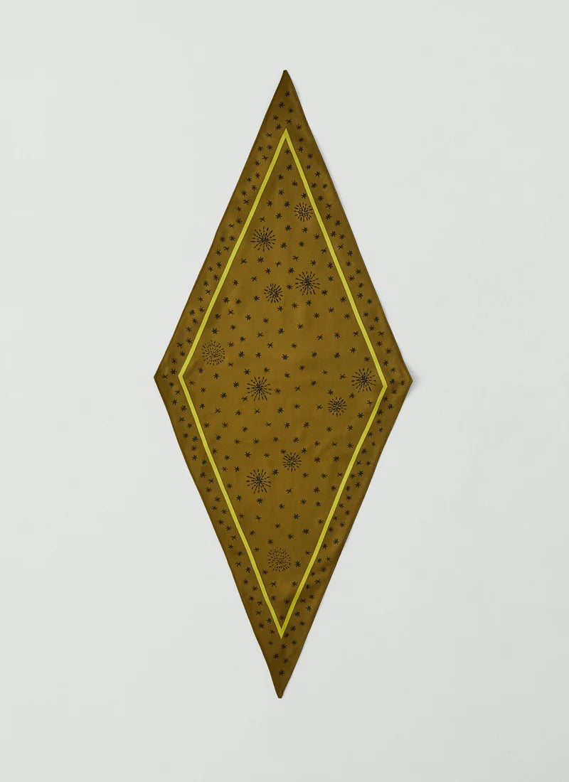 TOAST - Fireworks Silk Scarf, Golden Olive