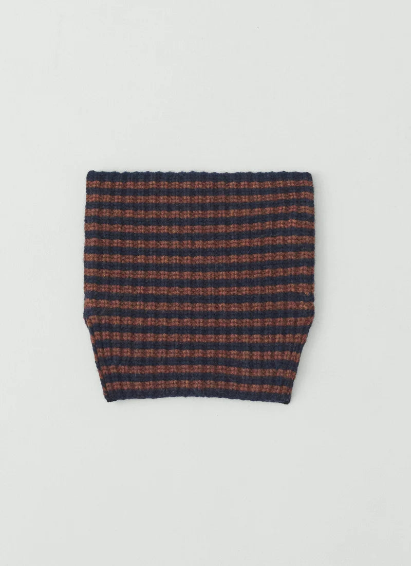 TOAST - Stripe Wool Cashmere Snood, Navy/Pecan