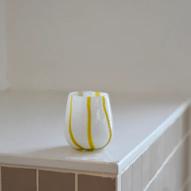 Wikholm Form Stripe lantern - White/Yellow